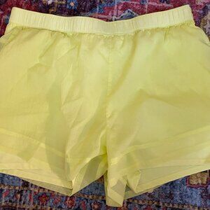 Zella Athletic Shorts Lined with Biker Shorts, XL - Butter Yellow